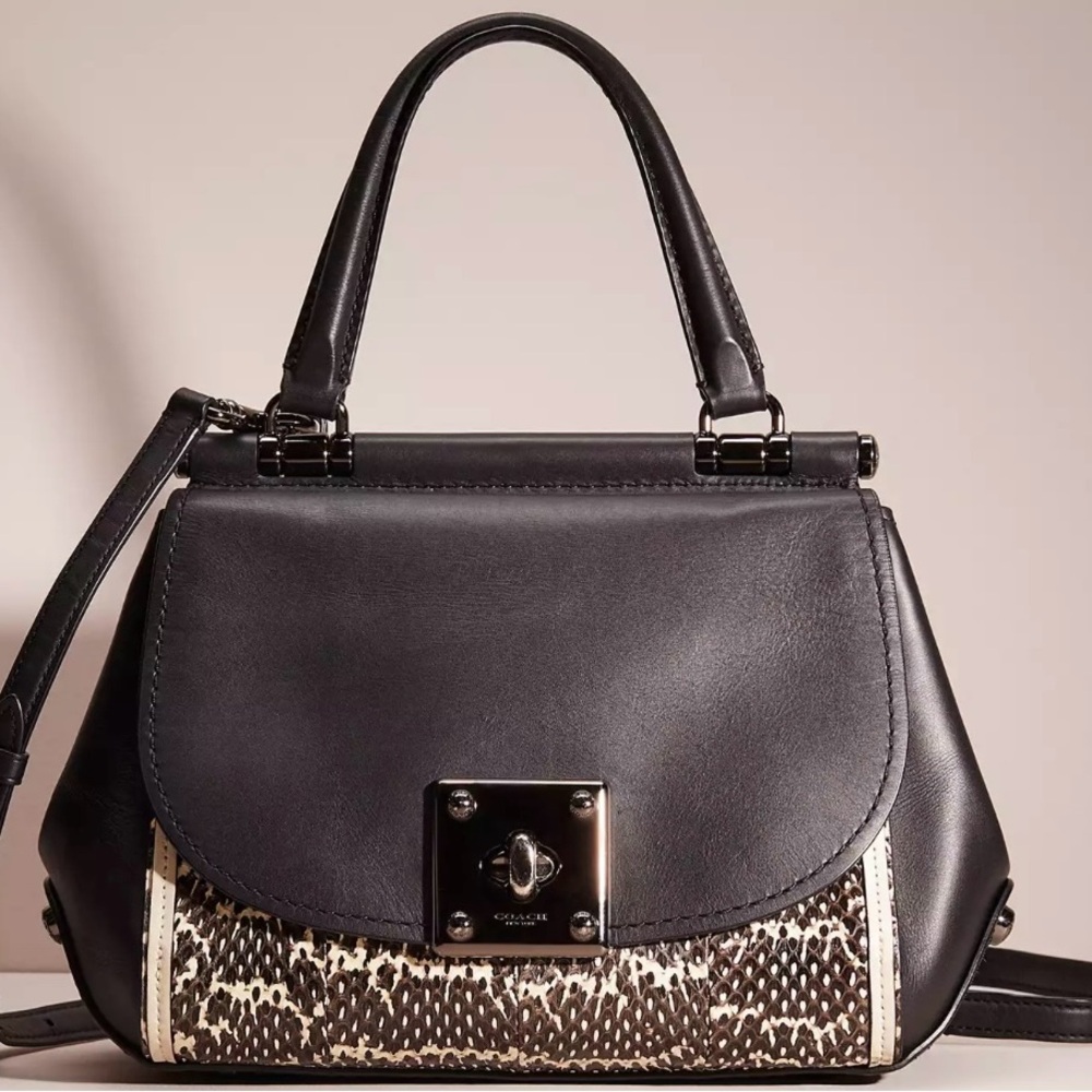 **WOW*SALE** COACH Black Leather W/Snakeskin DRIFTER Crossbody